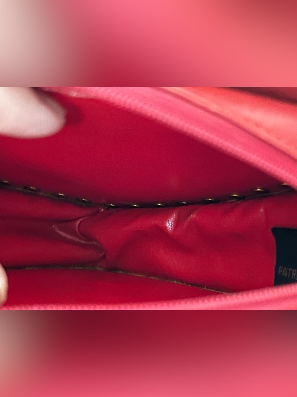 MCM Red Heart Studded Crossbody with Gold Chain Cromer Design - Picture 8 of 16